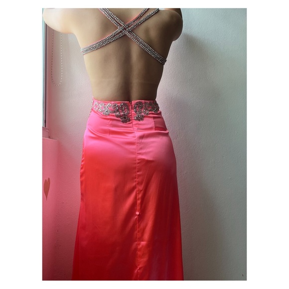 Peach Maxi Party Dress 💎 - Picture 4 of 7